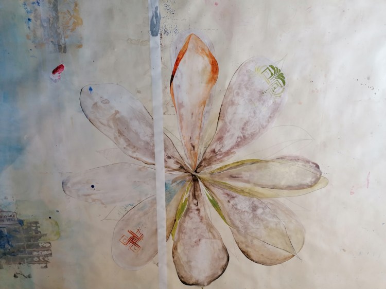 Roxana Donaldson - Fragmentum XVII - floral detail, painting-fine-art, -1.5x10m-mixed-media-paper, 2021