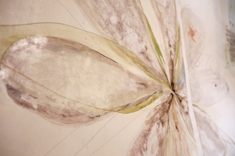 Roxana Donaldson - Fragmentum XII - organic form, painting-fine-art detail,1.5x10m-mixed-media-paper, 2021