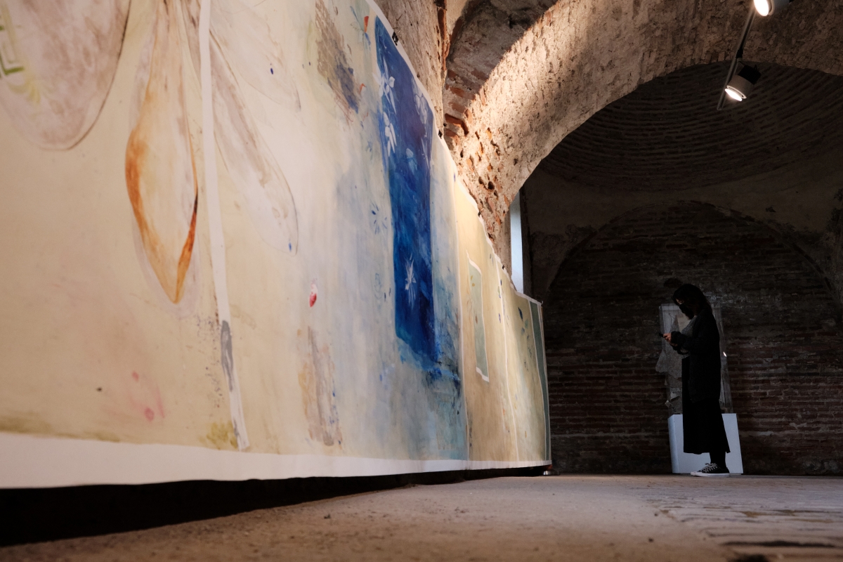 Roxana Donaldson - Fragmentum XIII - erosion layers, painting-fine-art, 1.5x10m mixed media paper, 2021