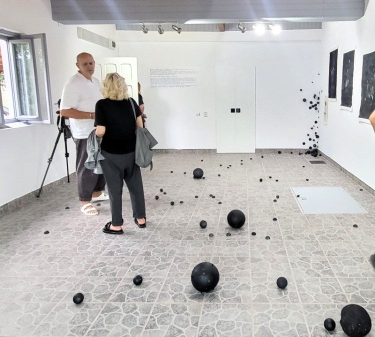 Safety First exhibition - conversation in front of memory archives Roxana Donaldson, 2025