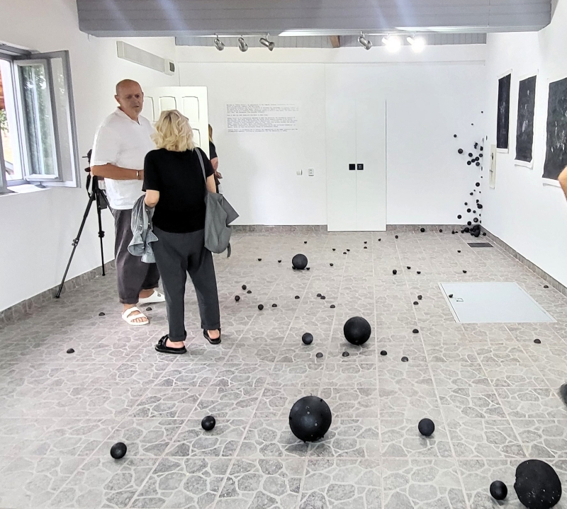 Safety First exhibition - conversation in front of memory archives Roxana Donaldson, 2025