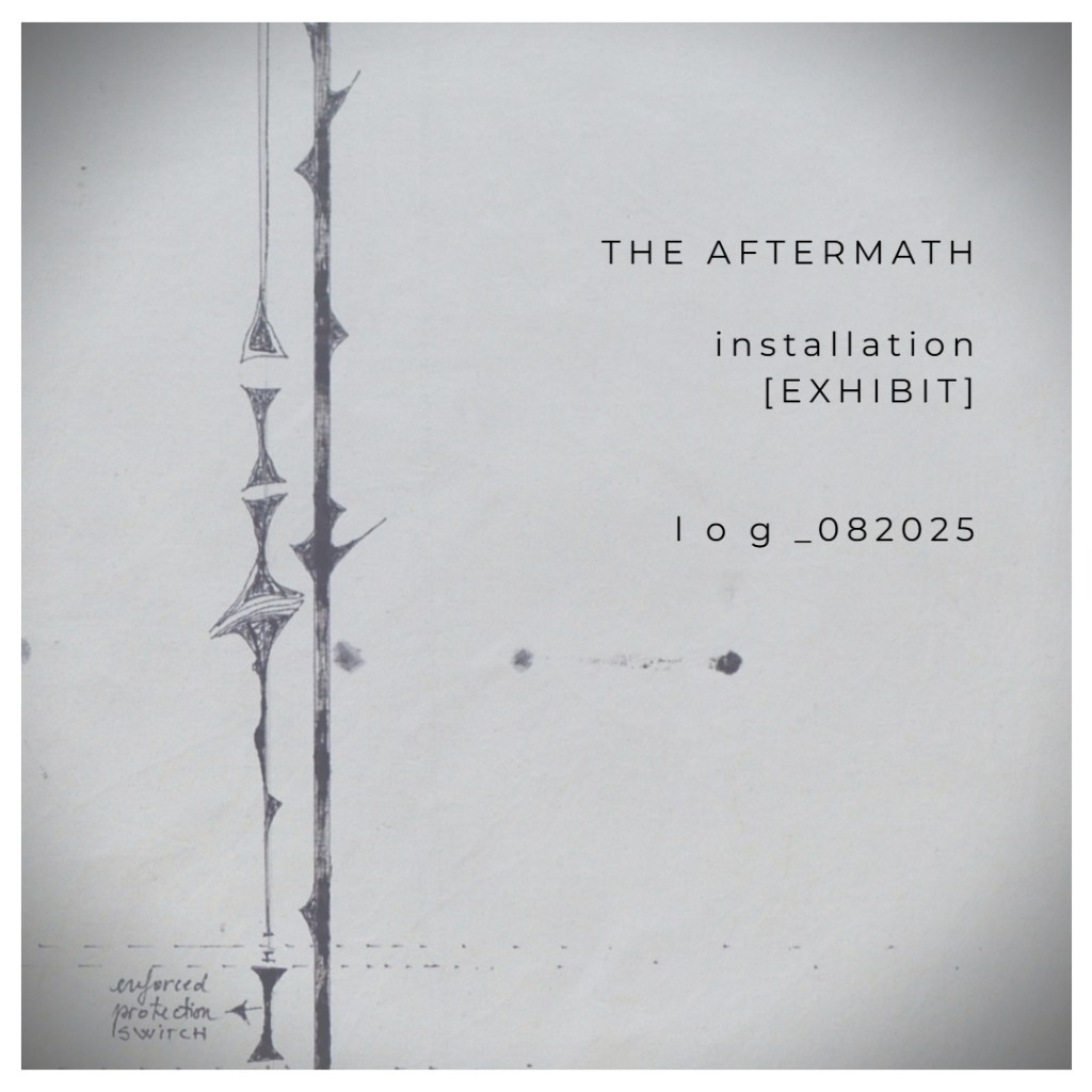 Roxana Donaldson, "The Aftermath of Safety First Art" Art Installation, detail. Official icon image of Roxana Donaldson critical essay on the Safety First the Aftermath Bucharest solo show, 2025. It shows thorns drawn on a light gray surface