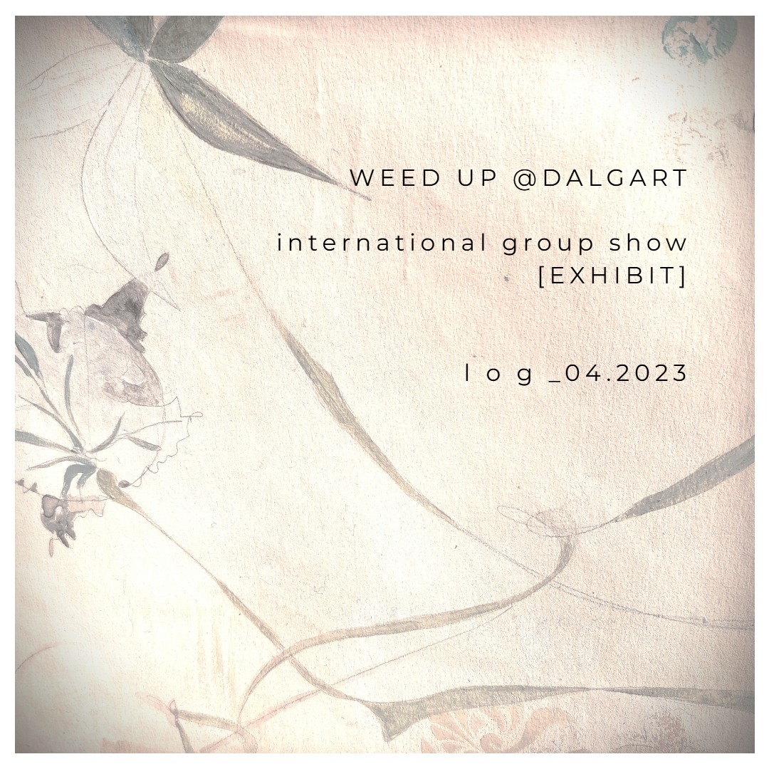 Roxana Donaldson, Weed Up Dalgart International Art Group Show, detail, drawing. Vintage botanical drawing on amber paper.