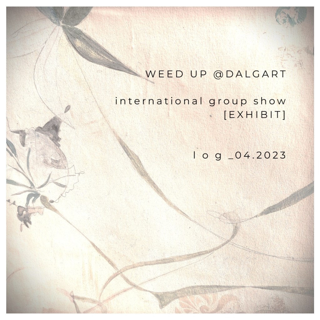 Roxana Donaldson, Weed Up Dalgart International Art Group Show, detail, drawing. Vintage botanical drawing on amber paper.